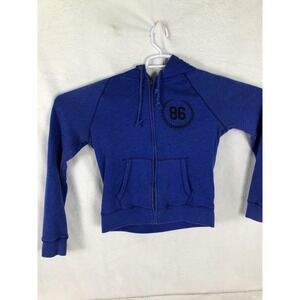 PINK Victoria's Secret Hoodie Teen Womens M Blue Full Zip Fleece Pink Jacket